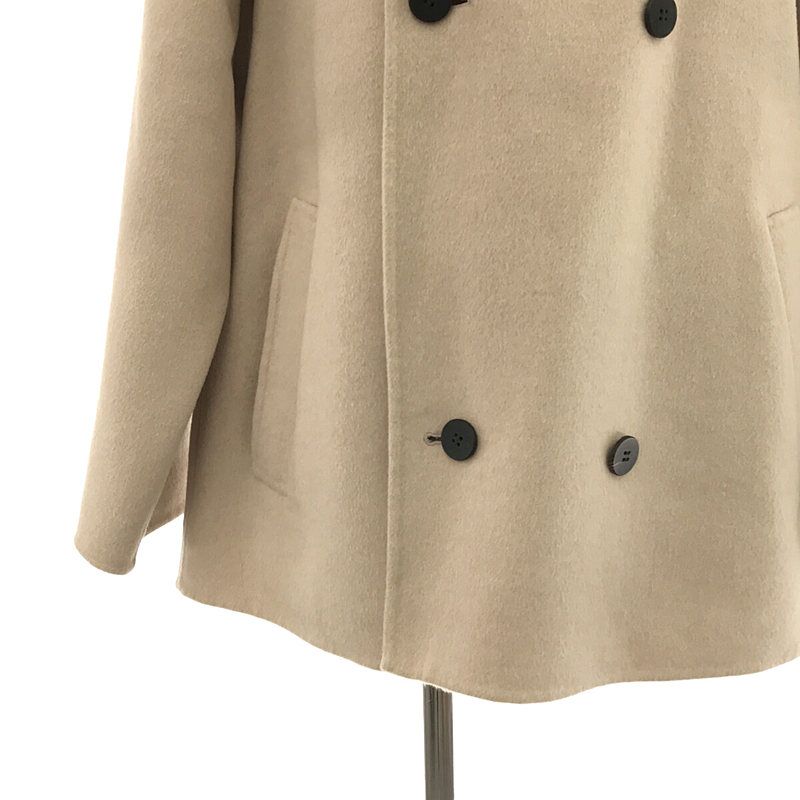 美品✨ギャルリーヴィー　ウールダブルフェイス　ノーカラーショートコート　ベージュ GALERIE VIE / ギャルリーヴィー | ウールダブルフェイス