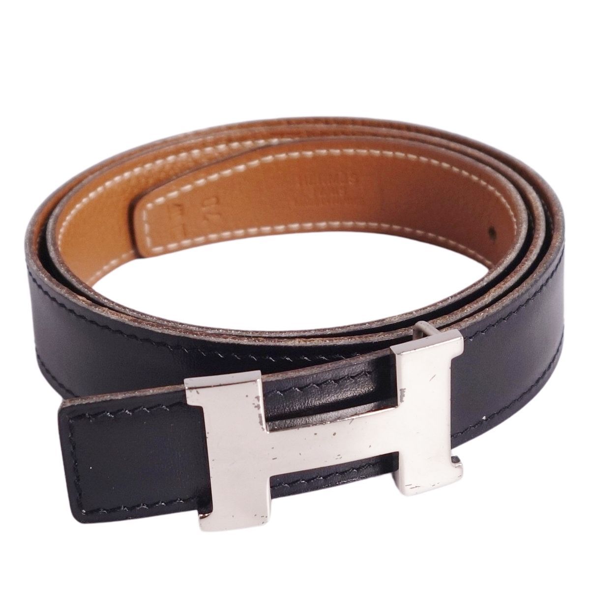 エルメス HERMES ベルト レザーベルト リバーシブル Hロゴ コンス
