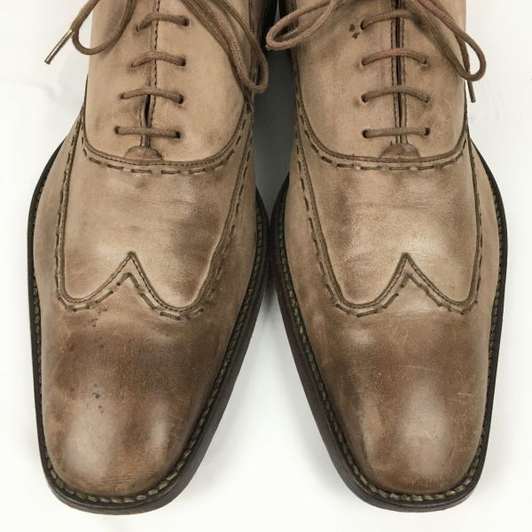 VISARUNO/ビサルノ　ウイングチップ/ビジネスシューズ　茶　サイズ43/27.5-28.0程度　管NO.WZA-428 VISARUNO/ビサルノ ウイングチップ/ビジネスシューズ 茶 サイズ43/27.5