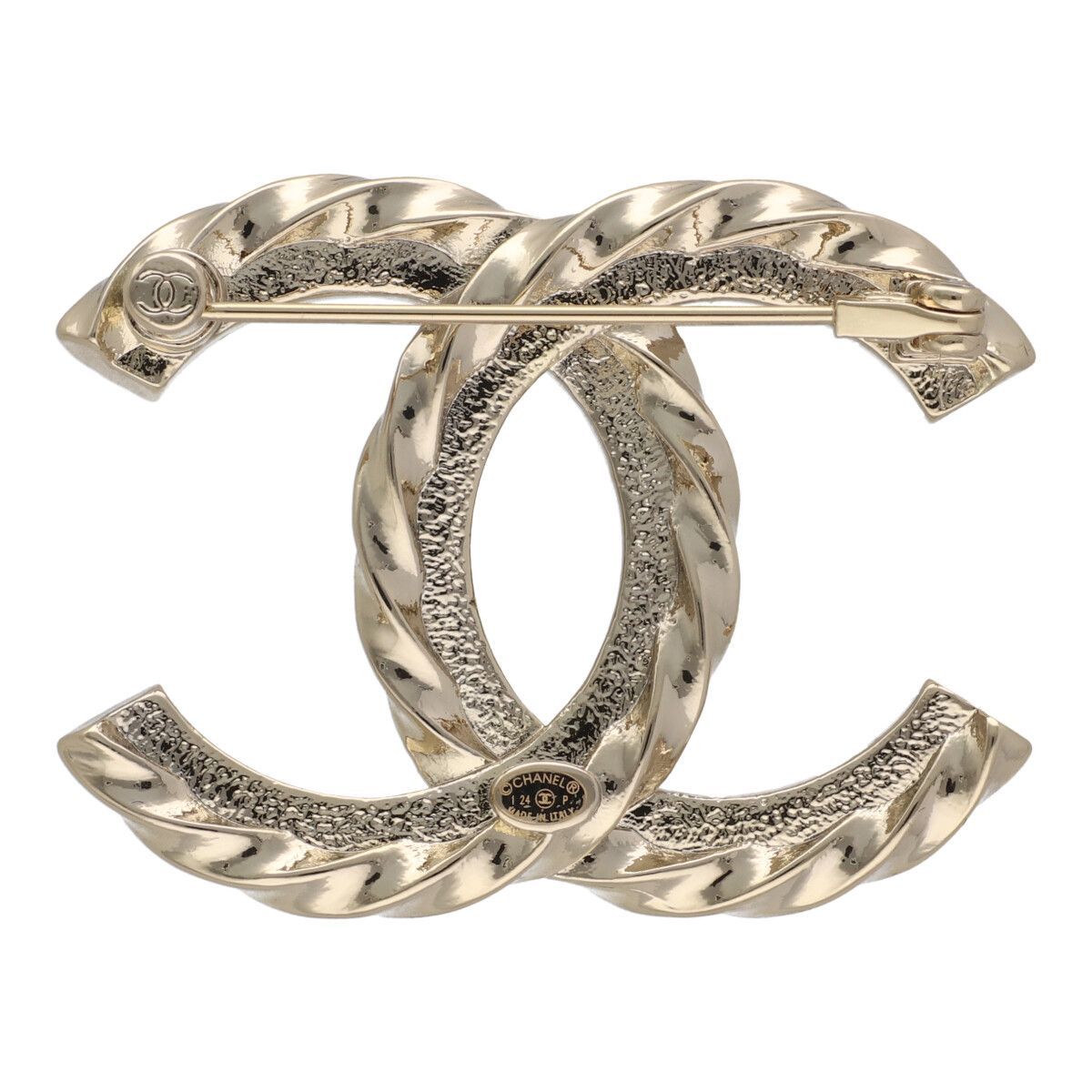 中古】 CHANEL シャネル ココマーク ラインストーン ブローチ I24P