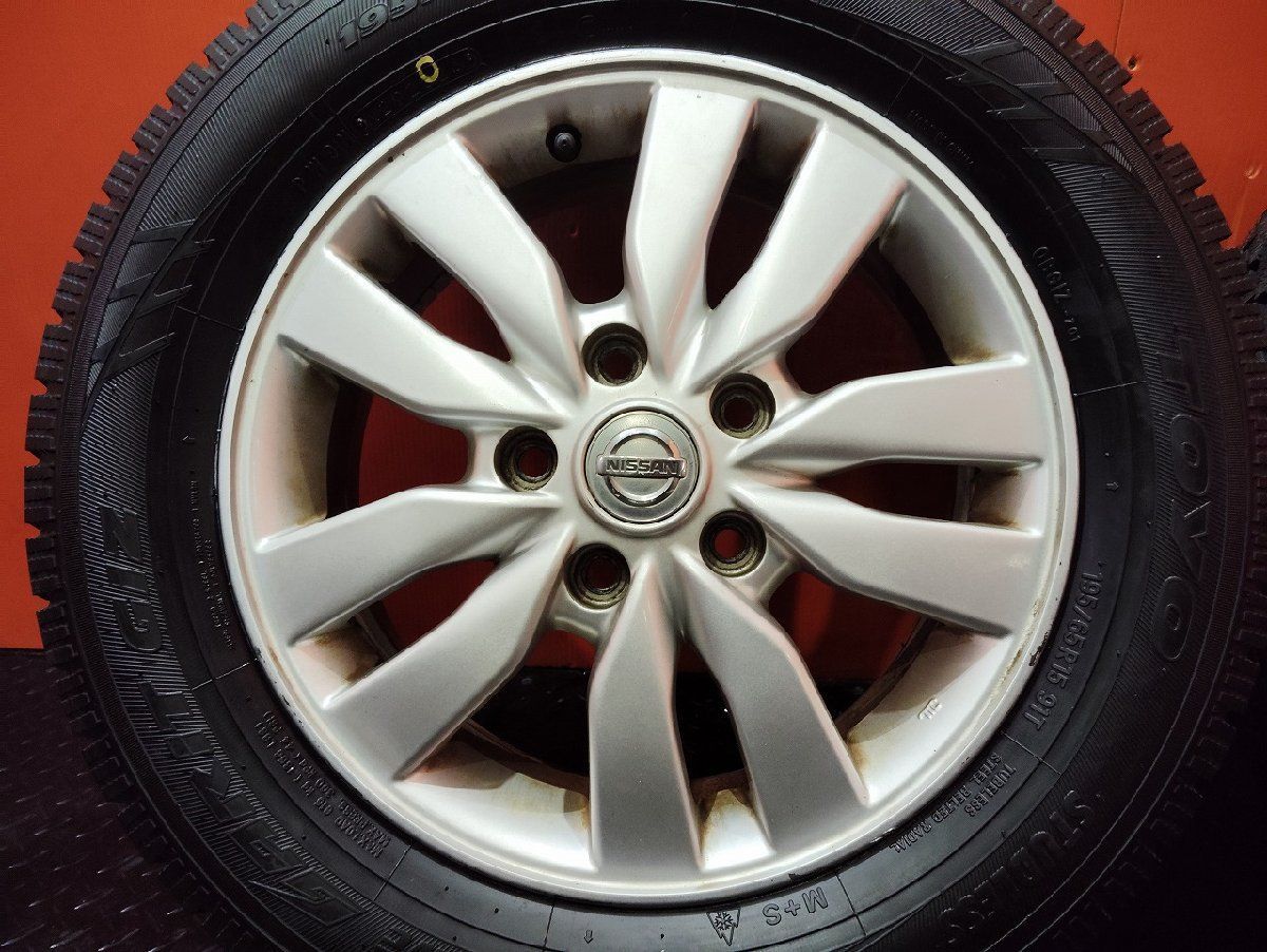 タイヤ新品 24年製 バランス済【TOYO GIZ 195/65R15】スタッドレス【日産 セレナ 純正ホイール 15インチ 5.5J5HPCD114.3+45】　(VTN237) タイヤ新品 24年製 バランス済【TOYO GIZ 195/65R15】スタッドレス