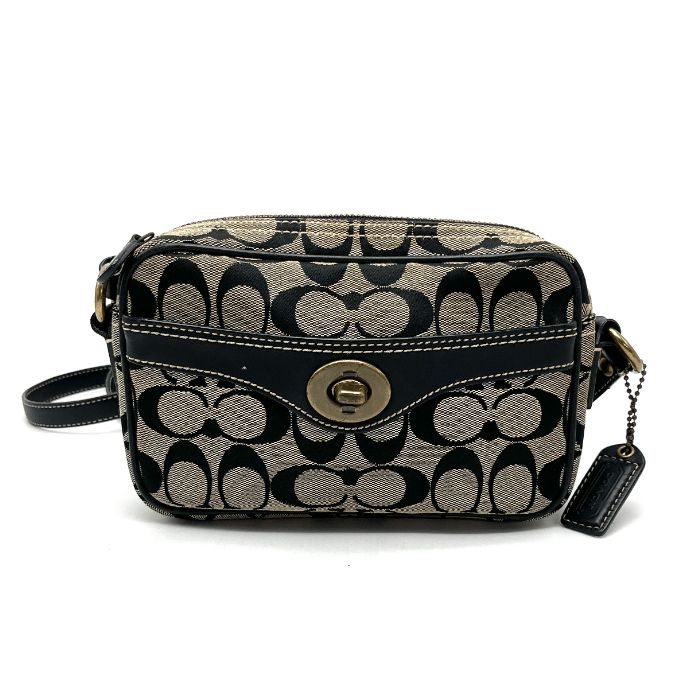 COACH コーチ シグネチャー キャンバス レザー ショルダー バッグ eH0985N