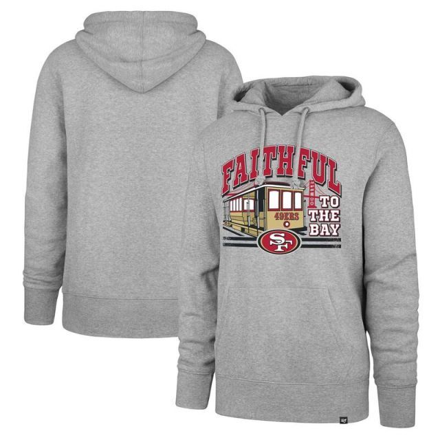 【送料無料】 アンブランデッド メンズ Tシャツ トップス Men's '47 Gray San Francisco 49ers Regional Headline Pullover Hoodie 49r Grey