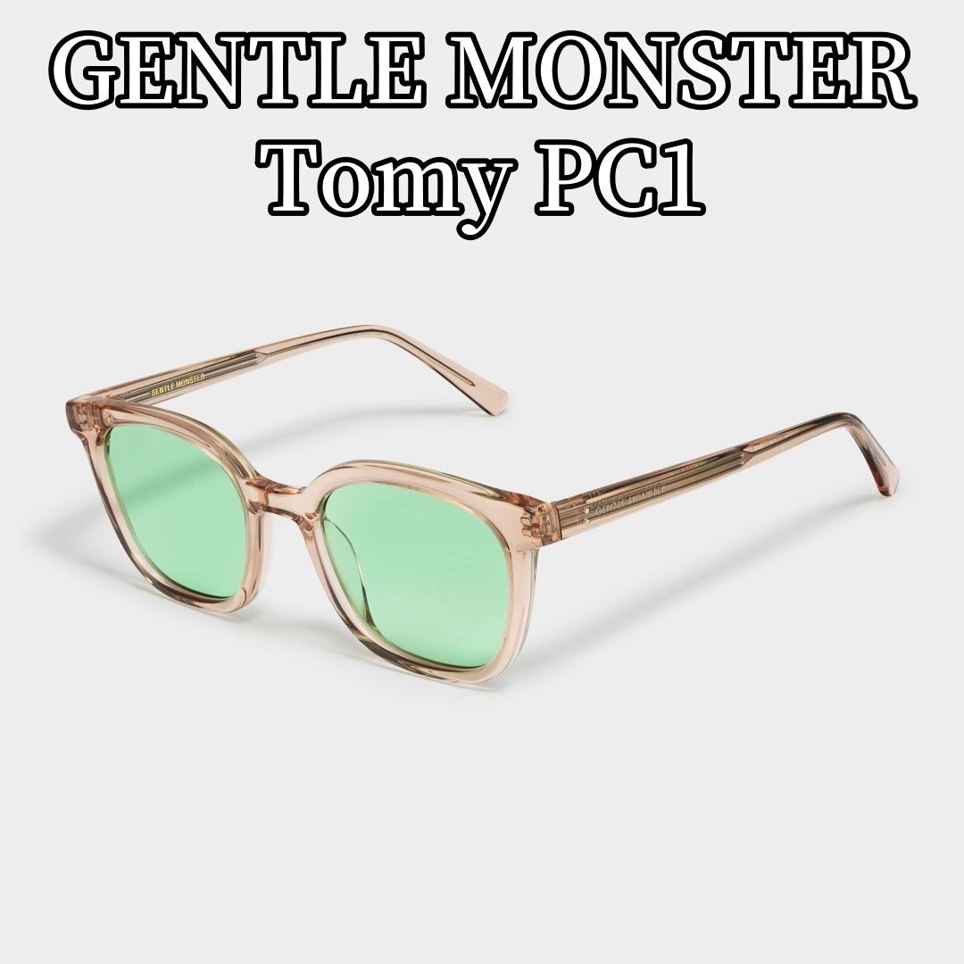 完売商品 未使用 ジェントルモンスター  Gentle Monsterサングラス   Tomy PC1 ピンクフレーム/グリーンティントレンズ/ラウンディング処理されたフロント  正規品