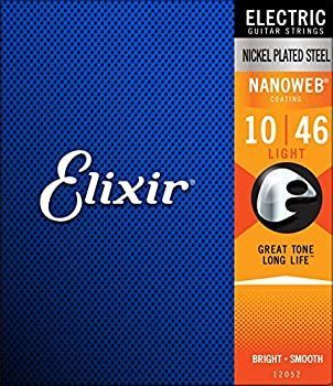 -非常に良い Elixir エリクサー エレキギター弦 NANOWEB Light .010-.046 12052