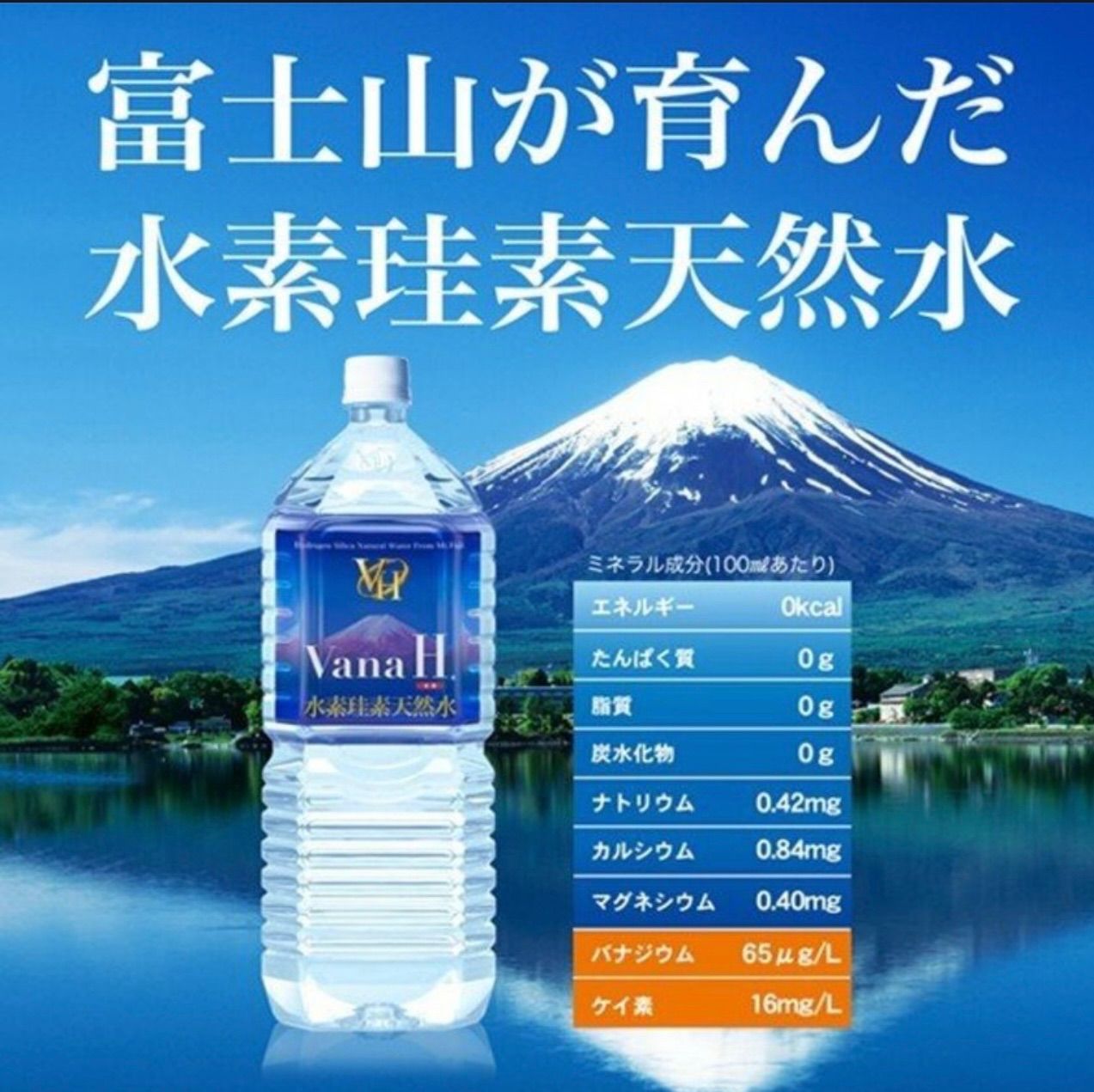 水素水 水素 珪素 天然水 富士山 VanaH 1.9L×6本入り - ミネラルウォーター