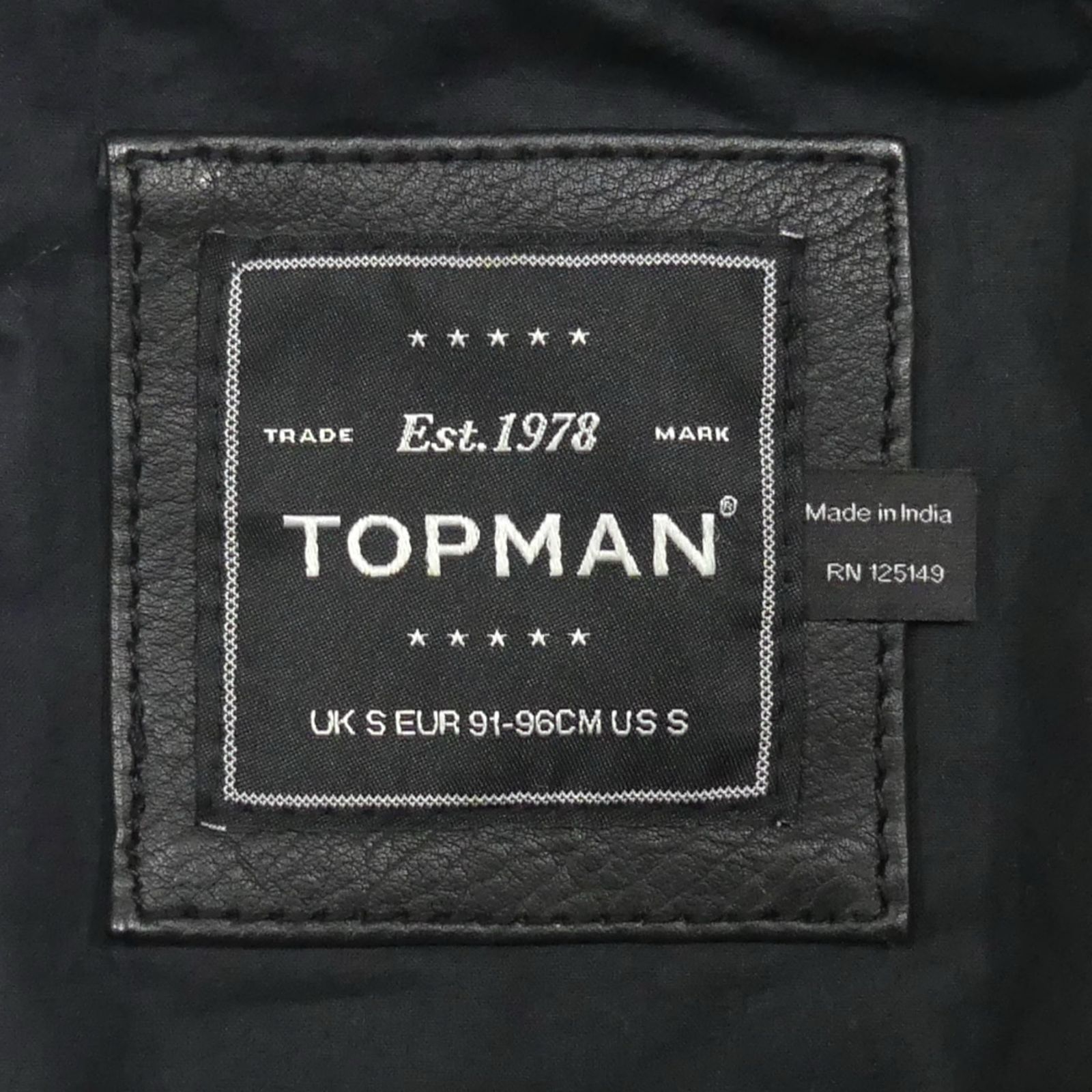 TOPMAN トップマン ライダースジャケット 本革 ダブル メンズ レザー 
