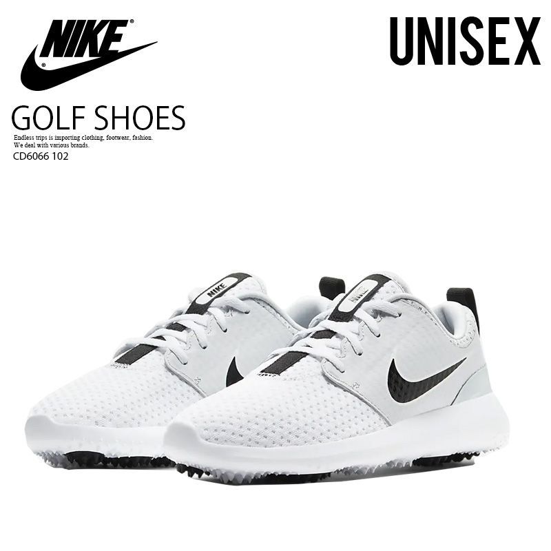 NIKE ナイキ スパイクレス ゴルフシューズ WMNS ROSHE G (ローシ ジー) WOMENS GOLF SHOES WHITE/BLACK-PURE PLATINUM ホワイト/ブラック 白 黒 CD6066 102