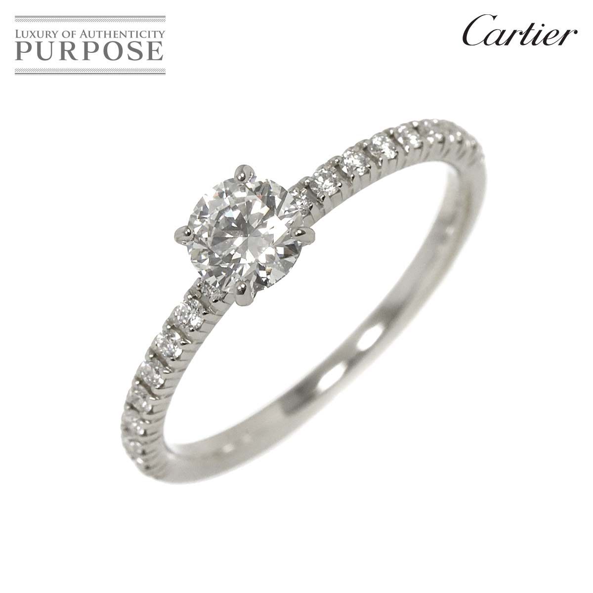 カルティエ Cartier エタンセル ハーフ ダイヤ 0.30ct F|VVS1|VG 45 リング Pt プラチナ 指輪 Diamond Ring 鑑定書 証明書 90282339