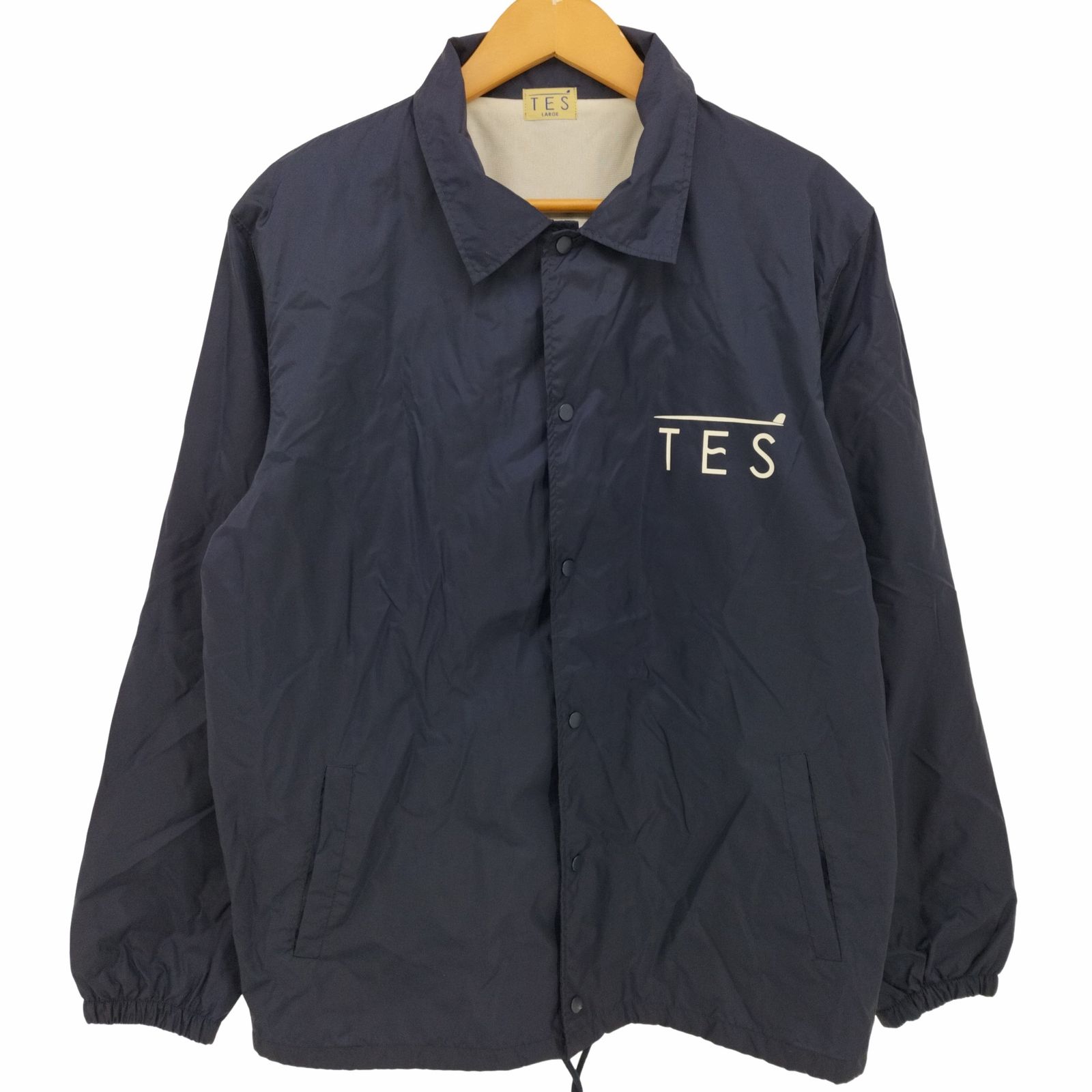 テス TES ロゴプリント ナイロン コーチジャケット メンズ import：L