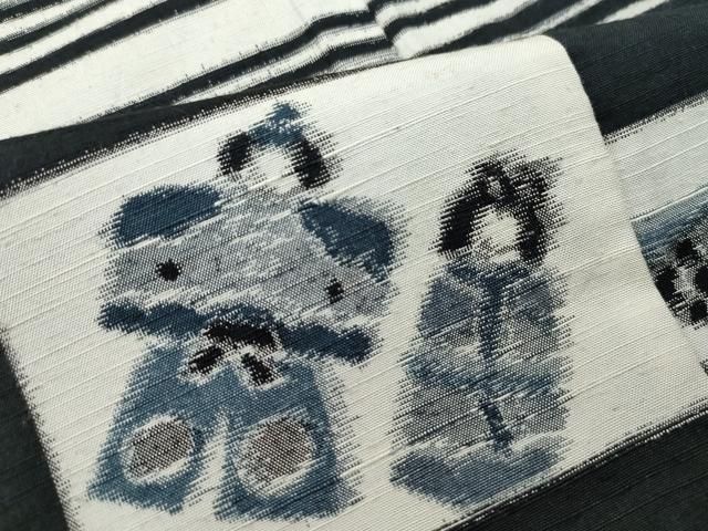 平和屋着物○上質な紬 ひな祭り 鯉のぼり 黒地 正絹 逸品 CAAT6822vf