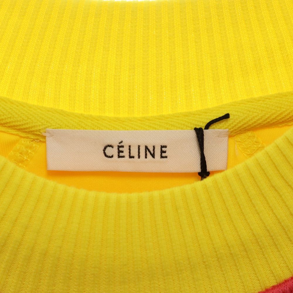 CELINE セリーヌ 18AW フィービー期 バイカラー オーバーサイズ クルーネック スウェット ピンク 463C 20EN2 CELINE (セリーヌ) 18AW フィービー期 バイカラー オーバーサイズ