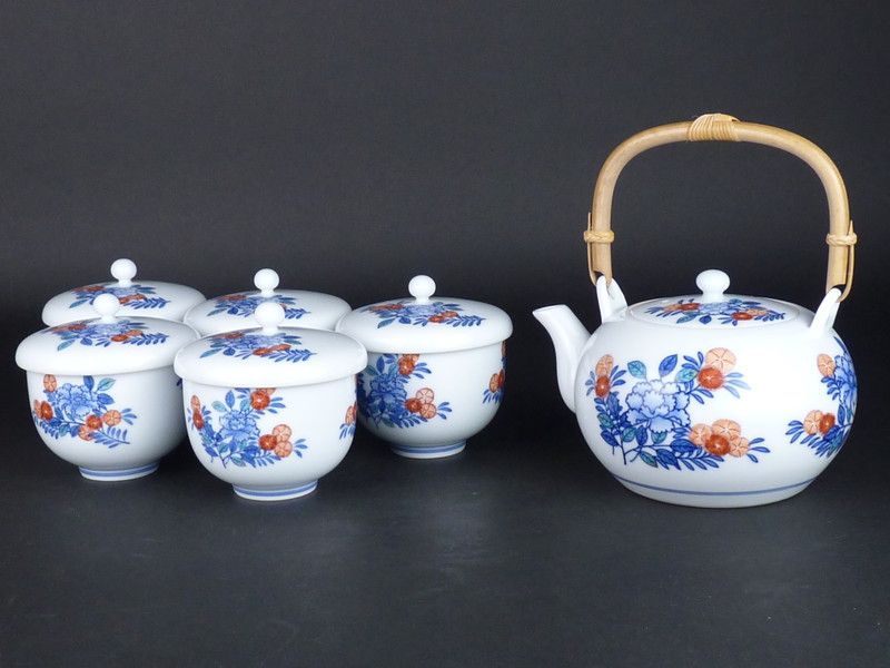 今右衛門茶器揃陶器の急須と湯呑みセットA396 今泉今右衛門 陶器製急須