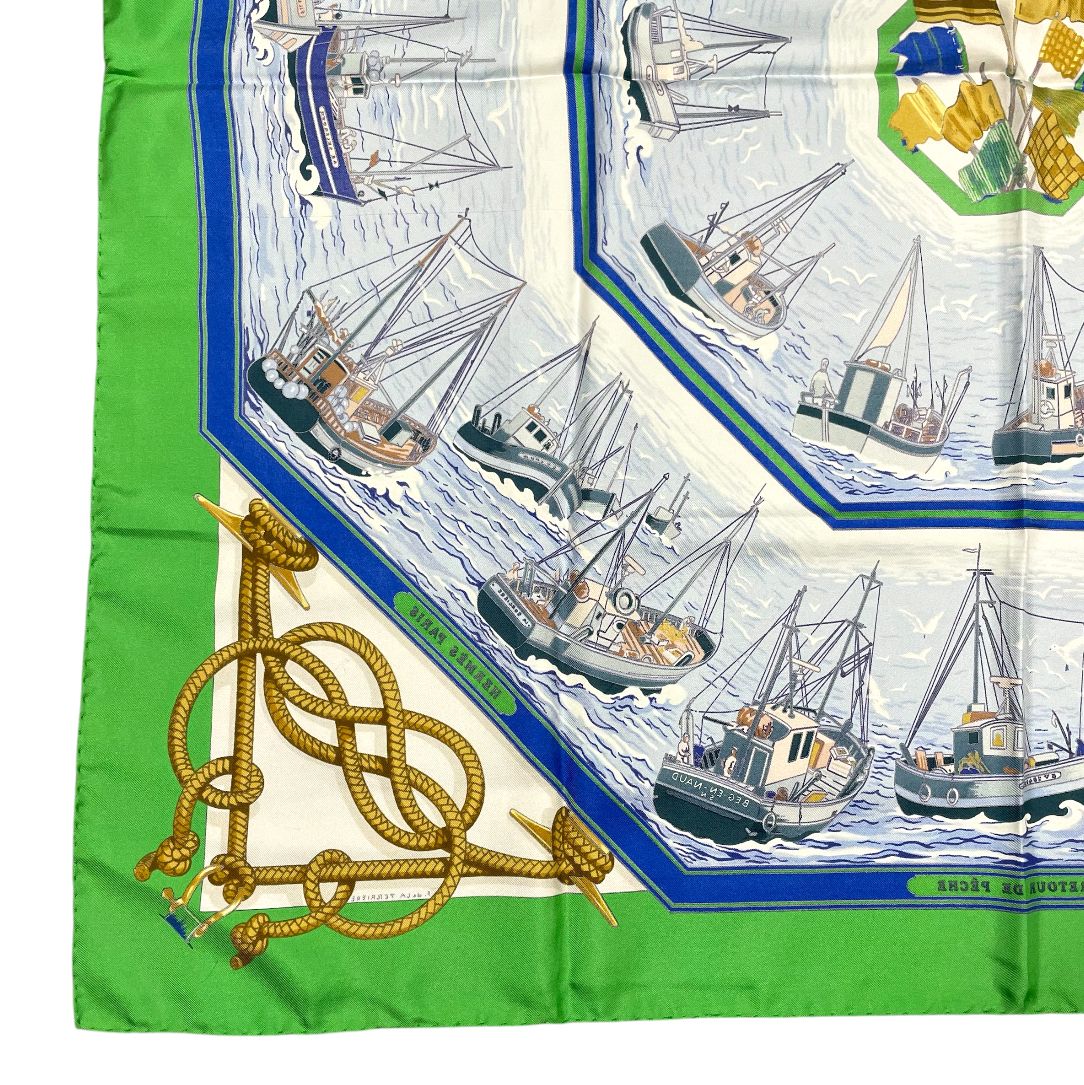 HERMES エルメス スカーフ カレ 90 RETOUR DE PECHE 漁船の帰港