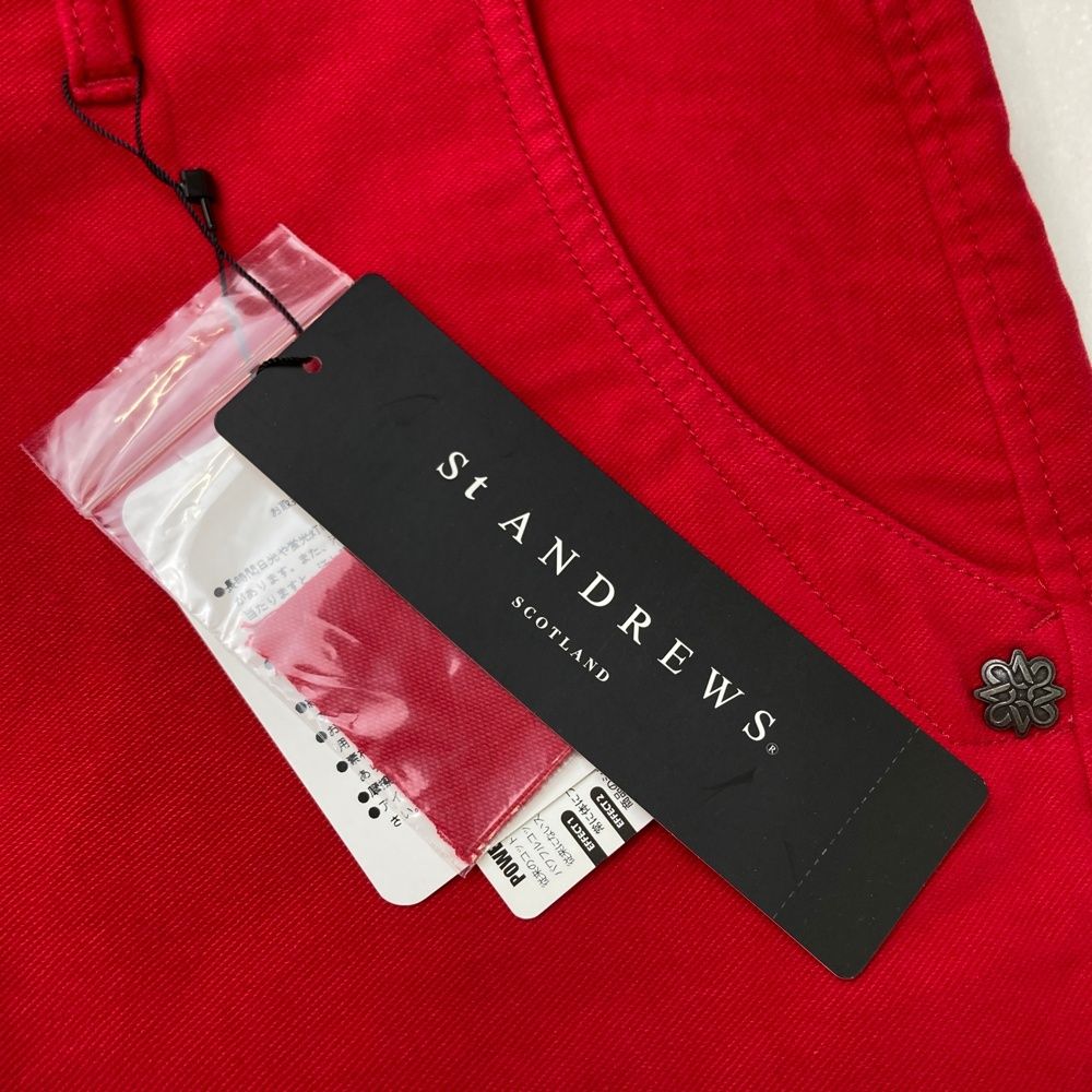サイズ：LL ST ANDREWS セントアンドリュース  ストレッチパンツ  レッド系 [240101496632] ゴルフウェア メンズ ストスト サイズ：LL ST ANDREWS セントアンドリュース ストレッチパンツ