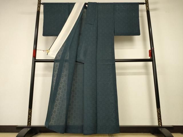 平和屋着物*夏物 色無地 花菱紋紗 百入茶色 正絹 AABC1867jd