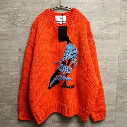 amok アモク 222032 22AW BANANA KNIT ニット size1 オレンジ 【中目黒