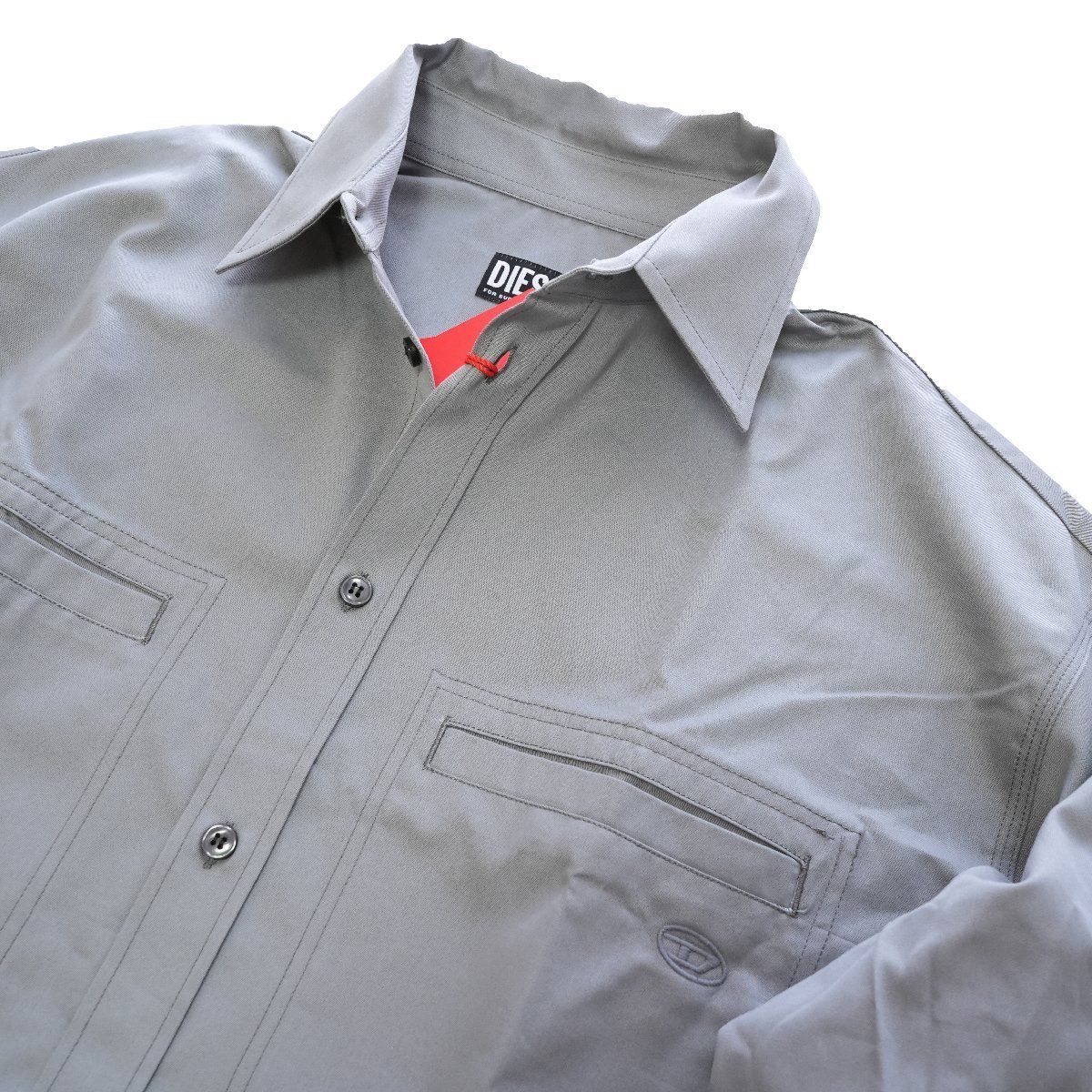 DIESEL 長袖Tシャツ グレー DIESEL（ディーゼル）の「メンズ Tシャツ ロングスリーブ（T