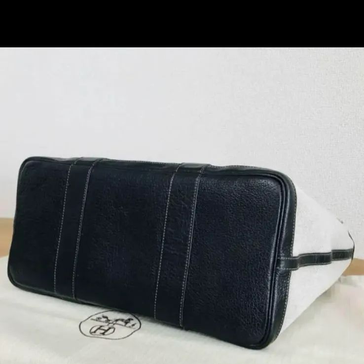 極美品】本物 エルメス 新型 ガーデンパーティー 黒 × グレートート  