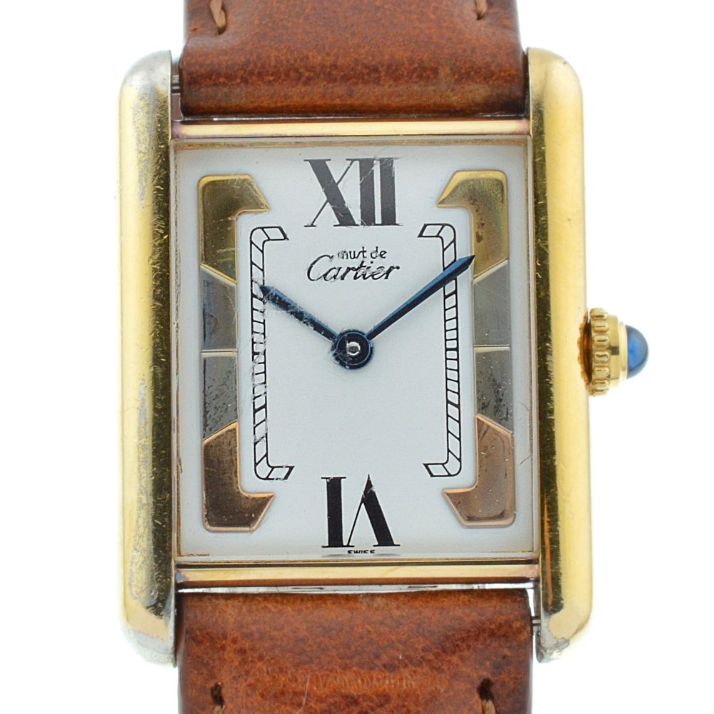 カルティエ CARTIER 590005 マストタンク ヴェルメイユ トリニティ文字盤 クォーツ ユニセックス G 136508
