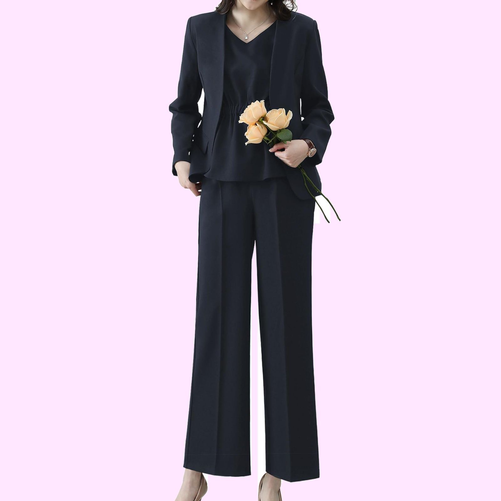 Yino] イノ セットアップ 3点セット レディース パンツスーツ ジャケッ