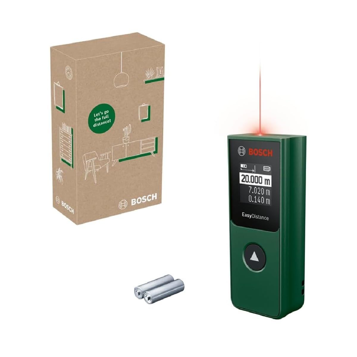 新品 ボッシュ(BOSCH) レーザー距離計 EasyDistance 25 測定工具 レーザークラス2（測定範囲:0.14-25m）電池式（単4 x2）距離・面積測定に最適（連続測定可）