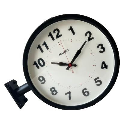 電波両面掛け時計ｍａｎｂｏ 両面掛時計 文字盤直径27CM 2kg （ホワイト) 電波両面掛け時計manbo 両面掛時計－文字盤直径27CM 2kg