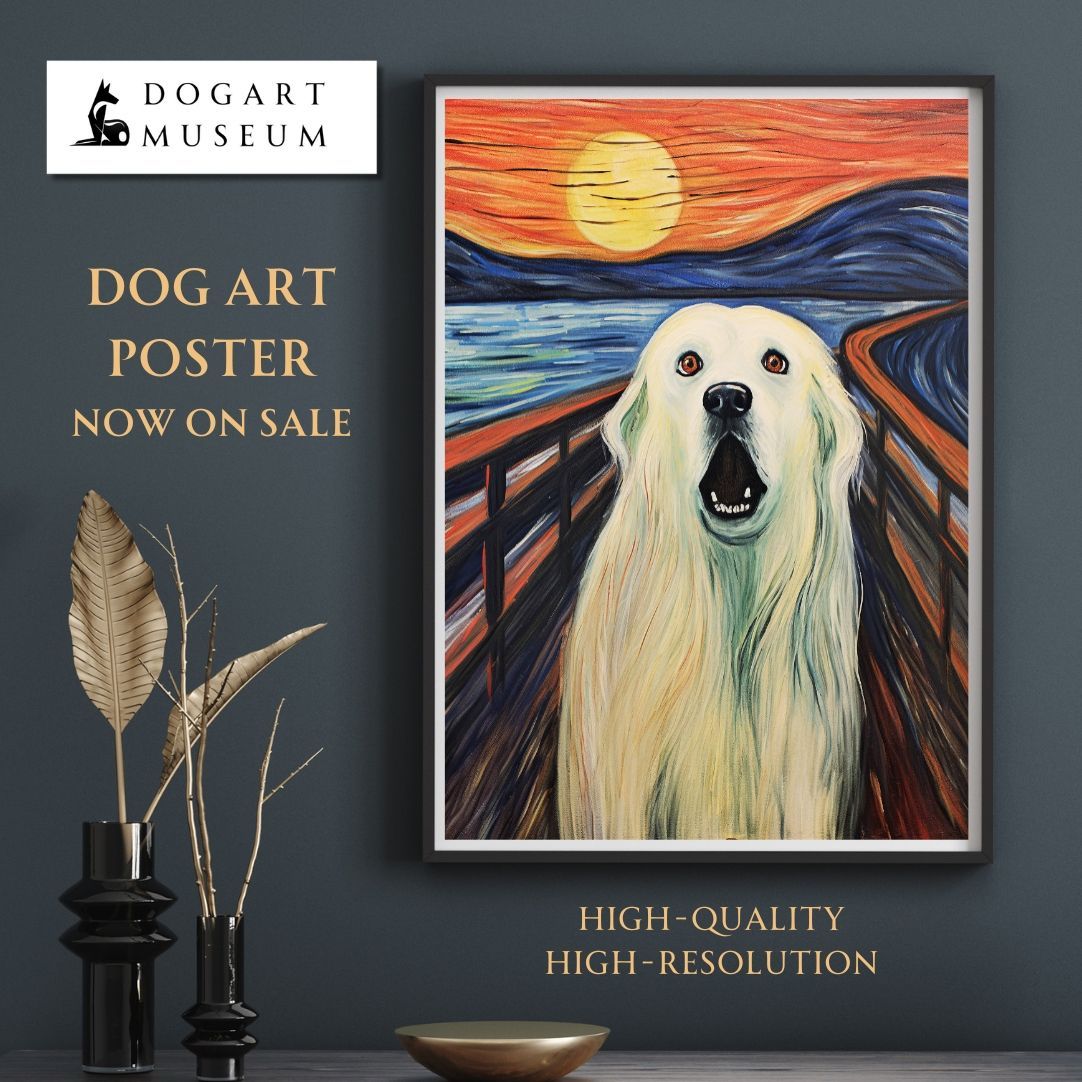 The Scream Dog - グレートピレニーズ犬 No.1】ムンク 叫び アート