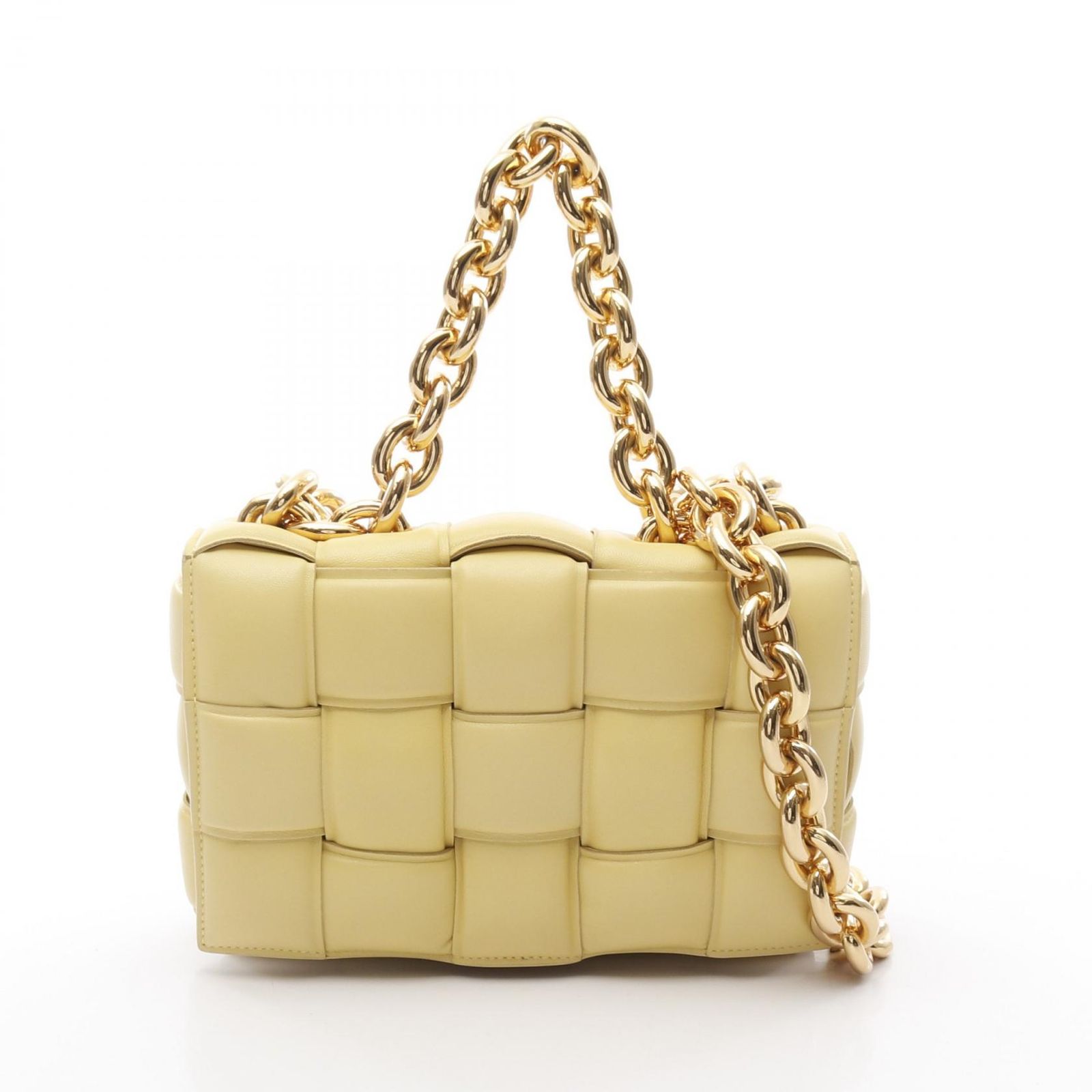 ボッテガヴェネタ BOTTEGA VENETA ショルダーバッグ ザ チェーン カセット 631421 パステルイエロー その他 カセット チェーンショルダー レディース Used A