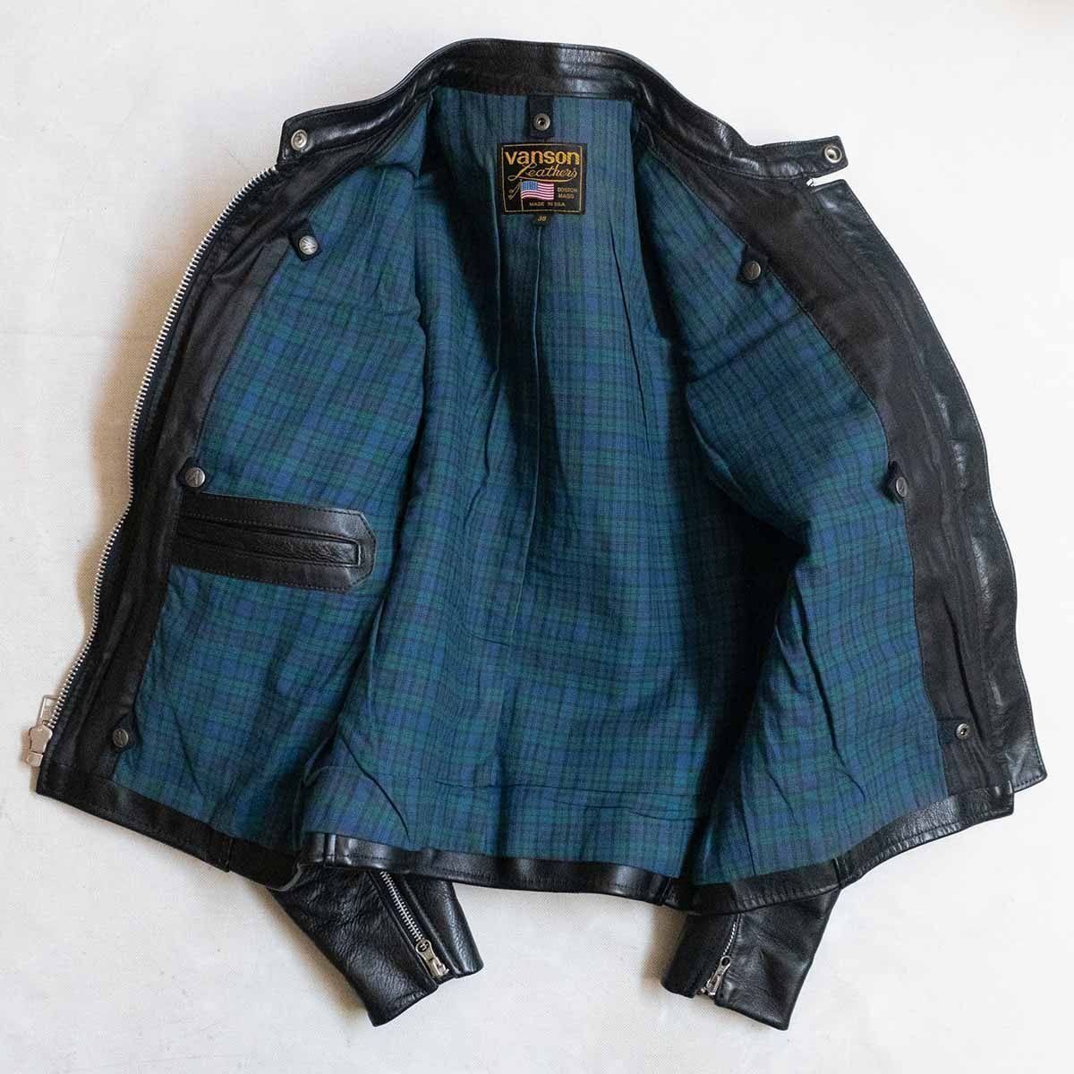 美品】 VANSON 【COMT シングルライダースジャケット】38 レザー