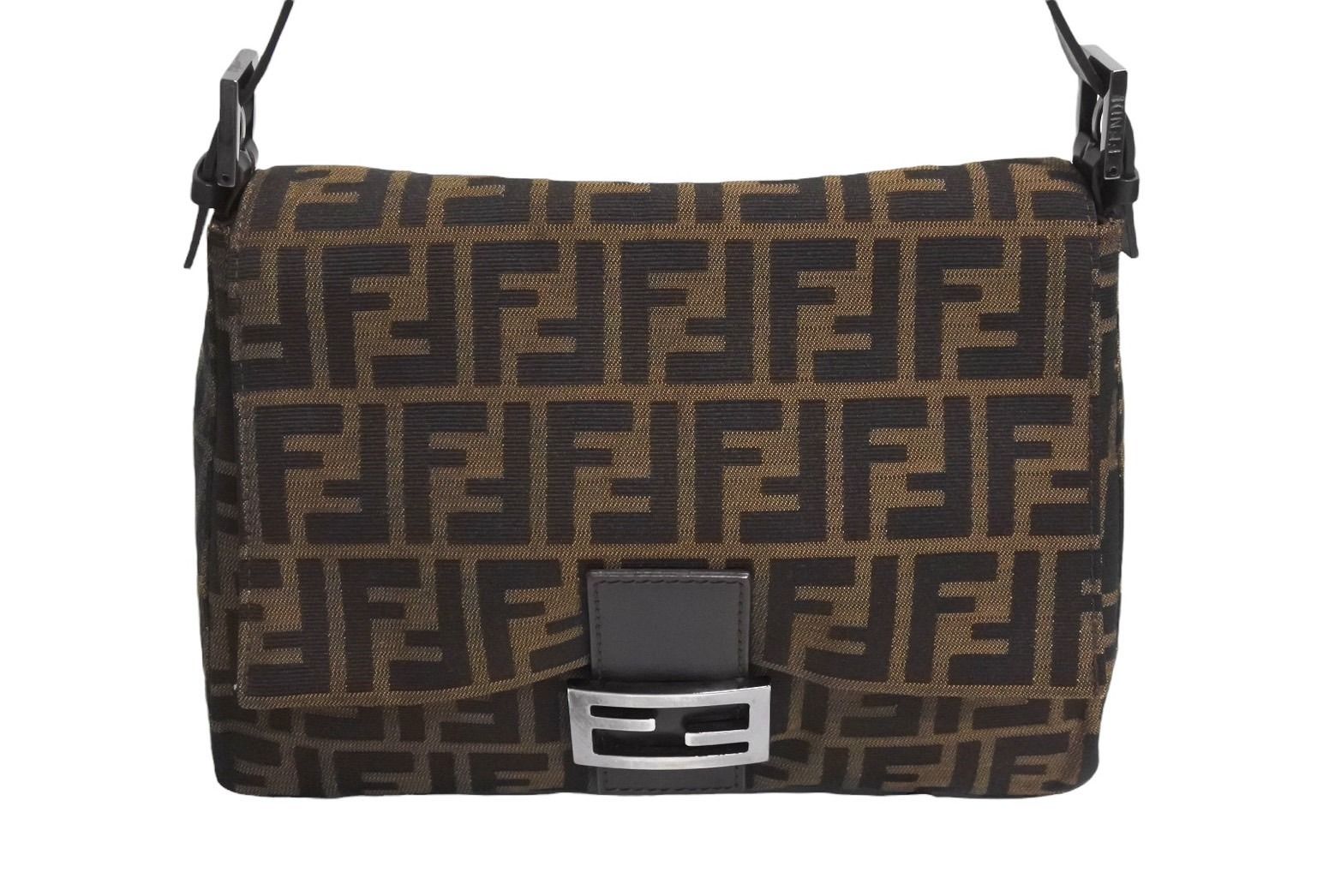 FENDI フェンディ マンマバケット ハンドバッグ ズッカ柄 ズッカ ブラウン シルバー金具 美品 中古 4c067595 - メルカリ