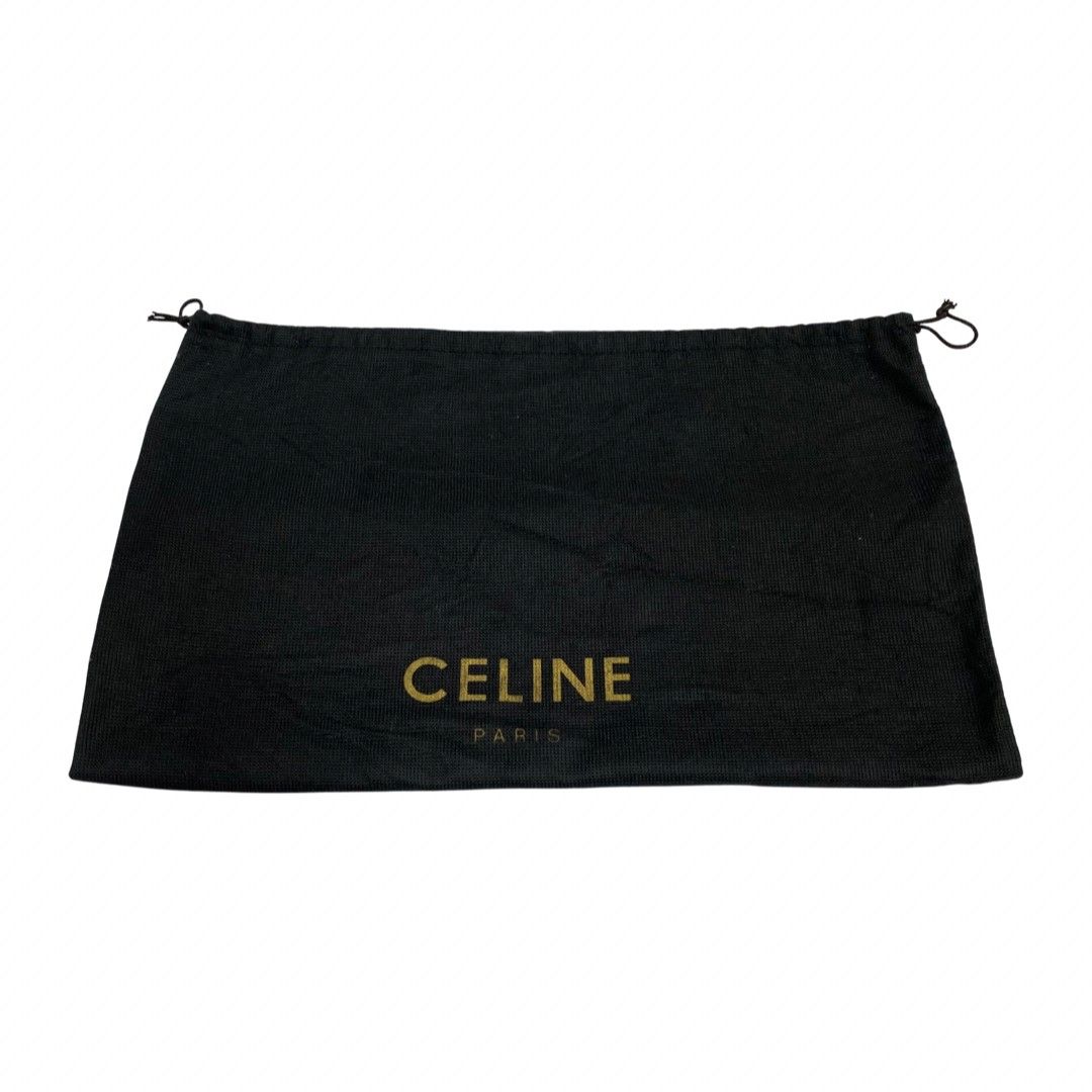 極 美品 保存袋付 CELINE セリーヌ サークルロゴ 金具 カーフ レザー