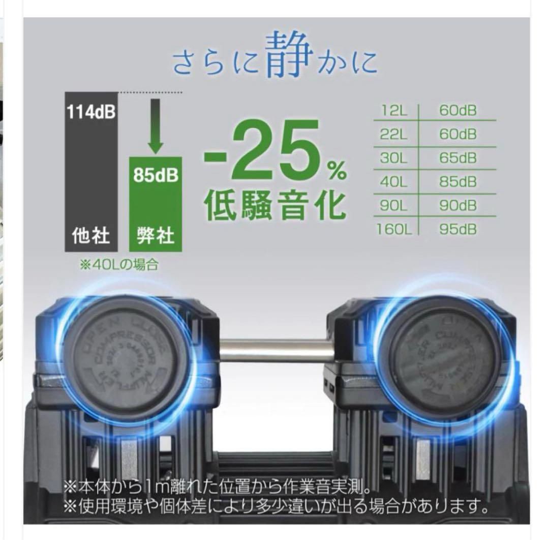 新品商品 エアコンプレッサー 22L 黒 ブラック コンプレッサー - メルカリ