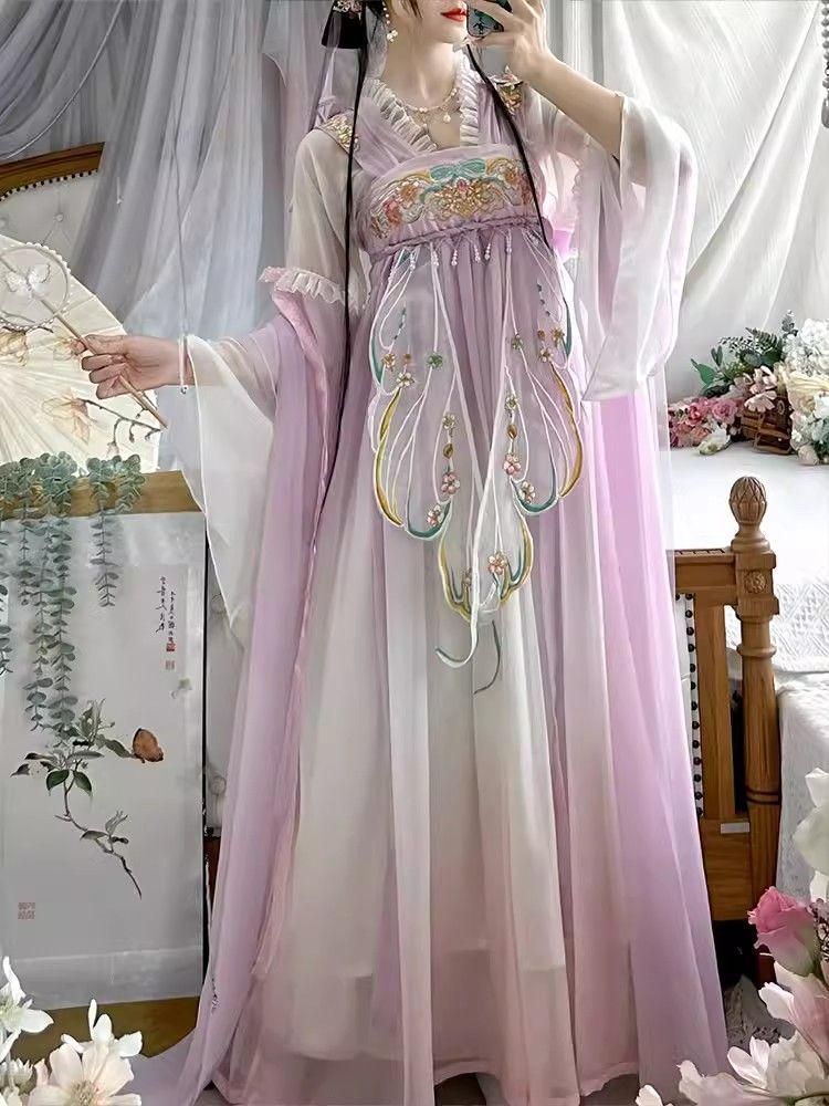 星 2025 豪華刺繍 漢服 かんふく 古風衣装 レトロ風 中華ロリータ コスプレ ワンピース 唐装 仙女服 中華風 美しい刺繍 学園祭用 文化祭用 舞台演出用 日常着 プレゼント用 レディース用HF237