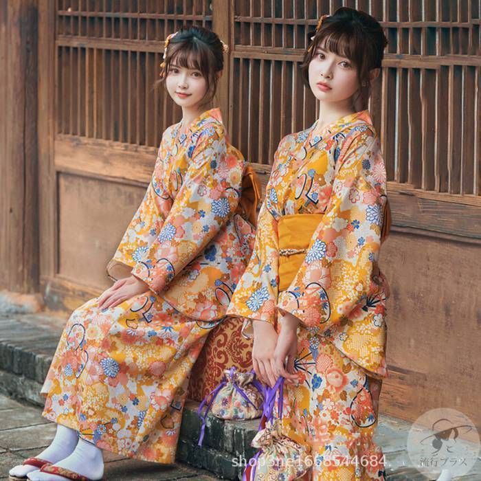 浴衣 レディース 可愛 花柄 浴衣 和服 ゆかた コスチューム 浴衣 簡易な帯 ヘッドアクセサリー 旅館 浴衣 花柄 平織り きれいめ フリーサイズ 花火大会 夏祭り 盆踊り 大人用 yukata07