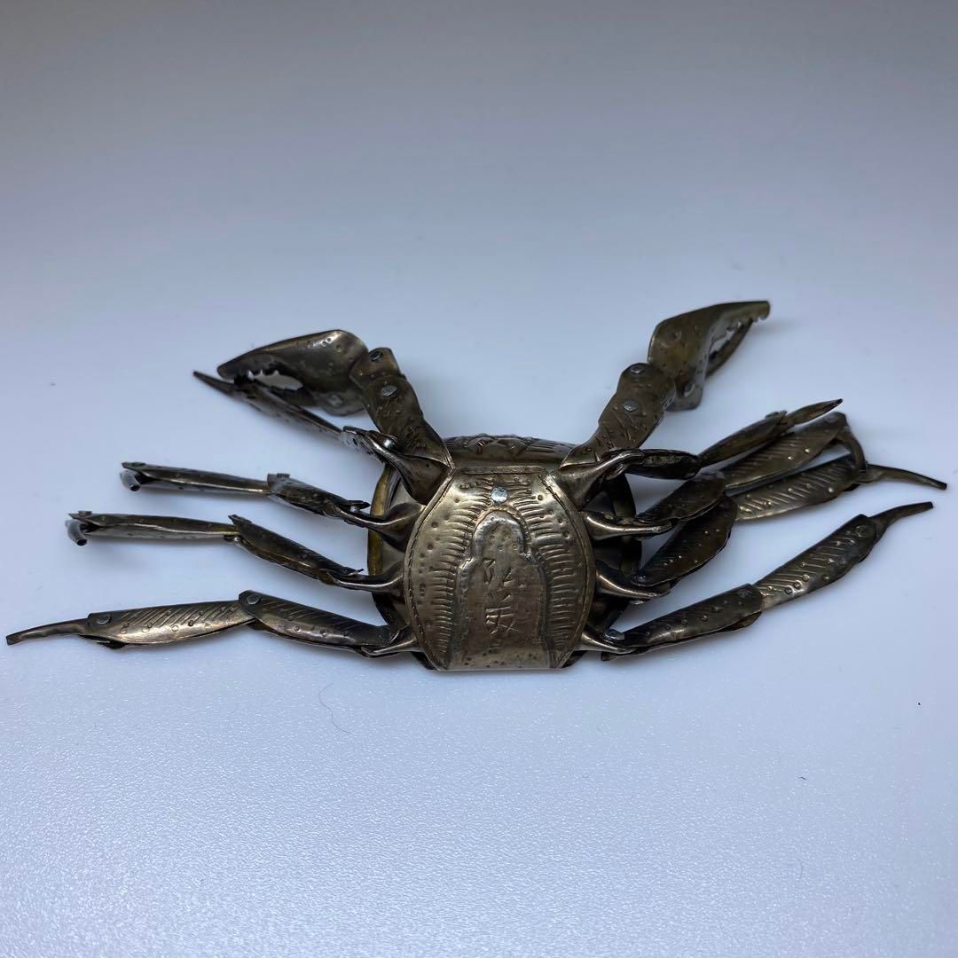 弘美 銀製 自在カニA 24g/最大幅約13㎝ 東Y6-0726☆2Fトヒエ