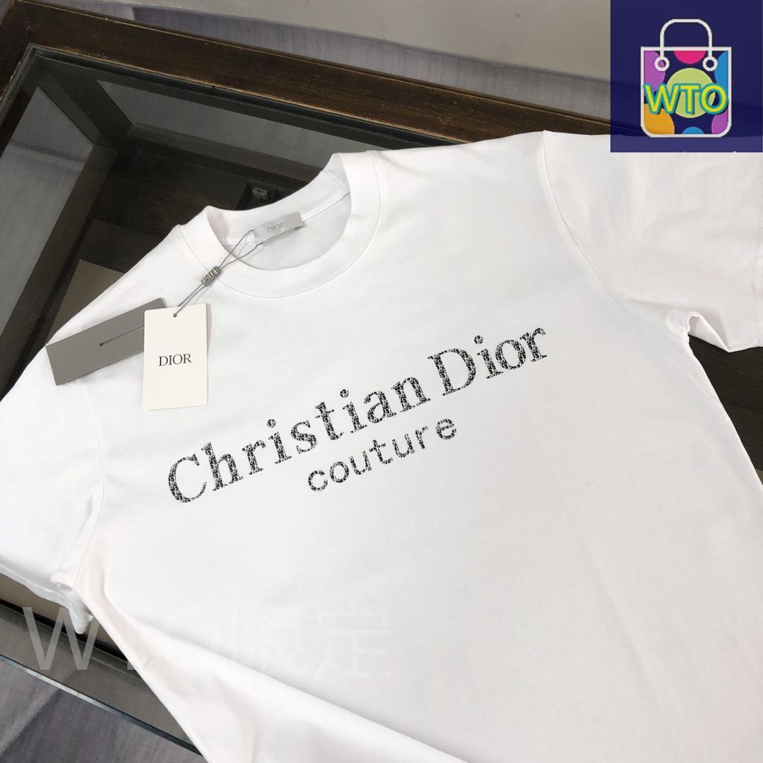 Dior ロゴプリント Tシャツ dior 偽物 コピー Tシャツ 刺繍 dior X ERL限定コラボ ロゴ