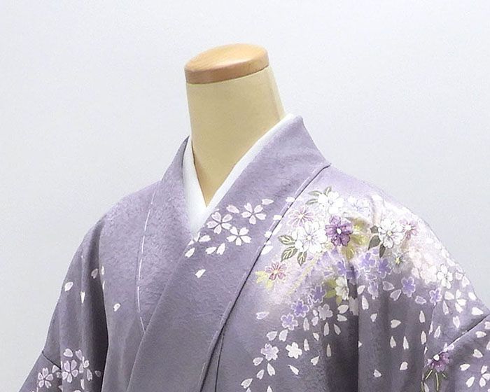 単衣 訪問着 新品 仕立上がり 正絹 絞り 桜 辻が花 身丈165cm 裄丈68.5