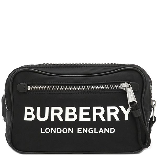 バーバリー BURBERRY ウエストバッグ ロゴ ボディバッグ ナイロン ブラック シルバー金具 ウエストポーチ 黒 CNSUPLEA5DON