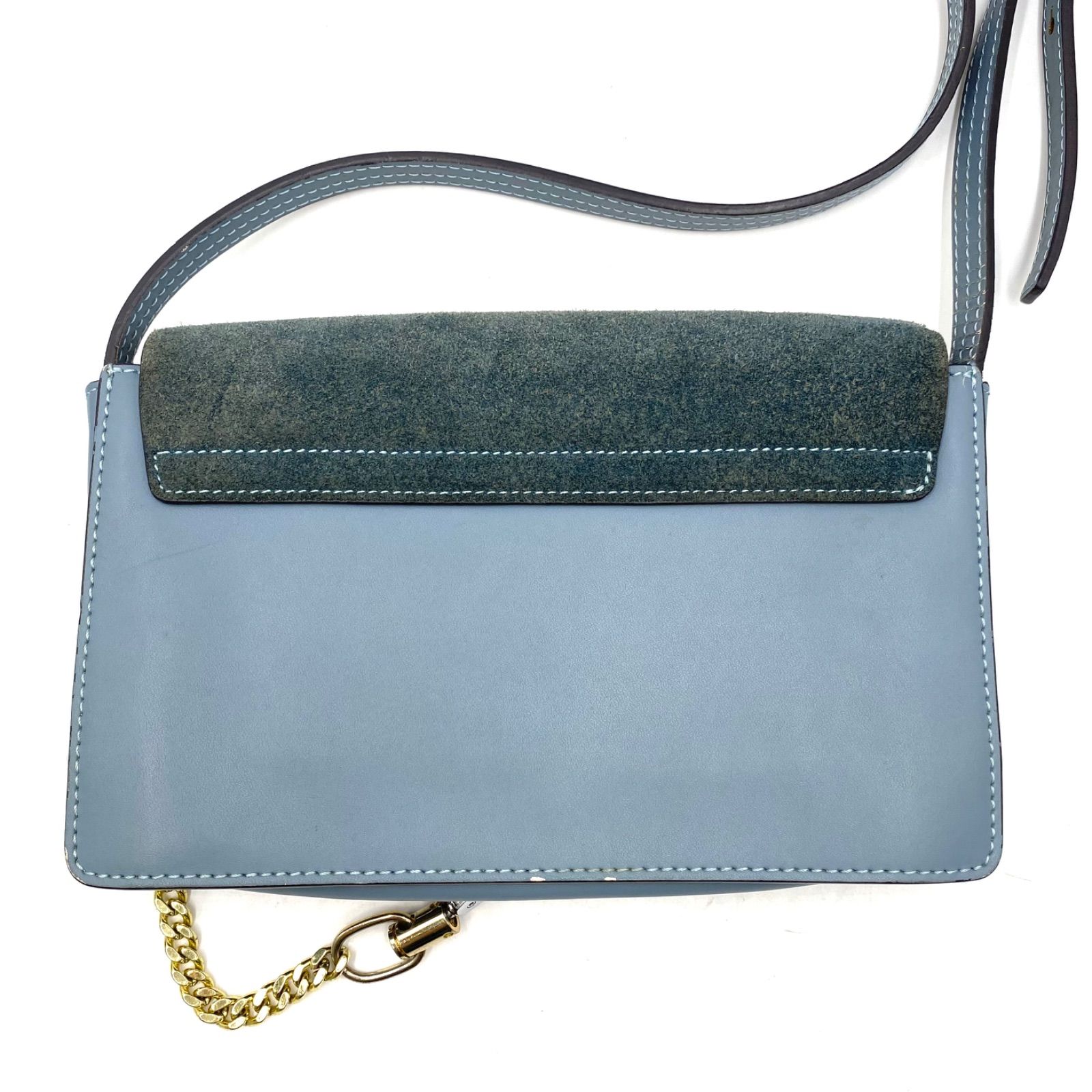 Chloe クロエ フェイ Faye ショルダーバッグ ブルー系 Chloe クロエ FAYE フェイ ショルダーバッグ 斜め掛け レザー 革