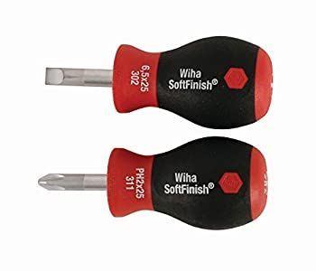 Wiha 31191 Stubby Slotted Screwdriver Set with 1/4 by 1-Inch and