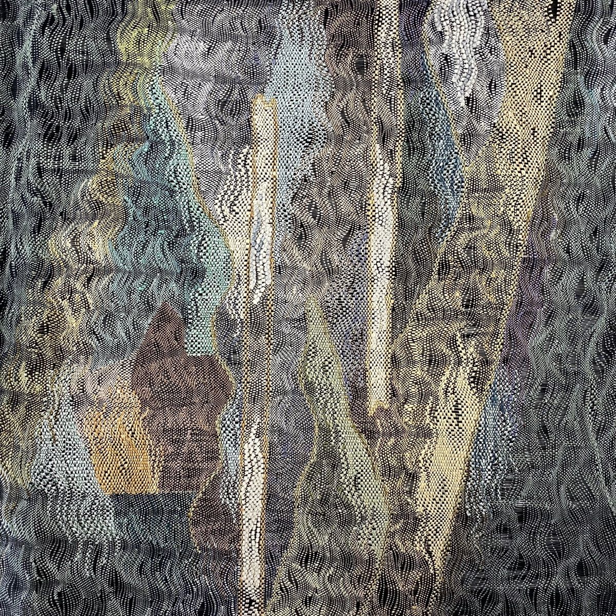 袋帯 美品 逸品 風景 霞 金糸 箔 灰緑 お太鼓柄 正絹 中古 袋帯 美品 秀品 樹木 霞 金銀糸 灰緑 お太鼓柄 正絹 中古 袋帯