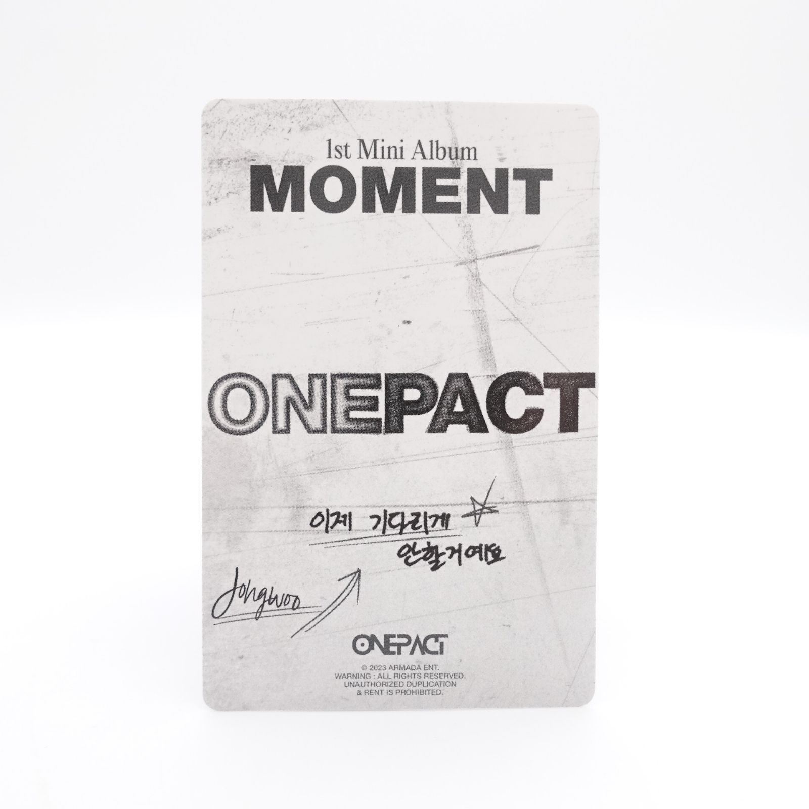 onepact ジョンウ　サイン入りトレカ ONEPACT ジョンウ トレカ - 7/20 事前購入特典 - メルカリ