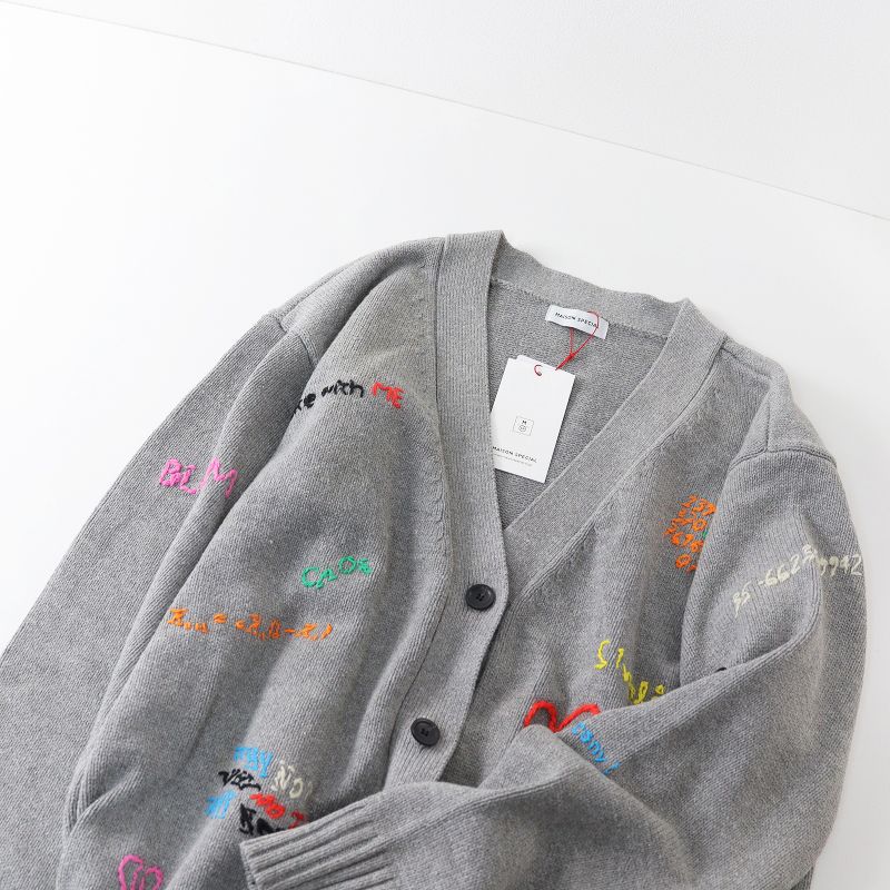 未使用 2023AW メゾンスペシャル MAISON SPECIAL Life Word Embroidery  