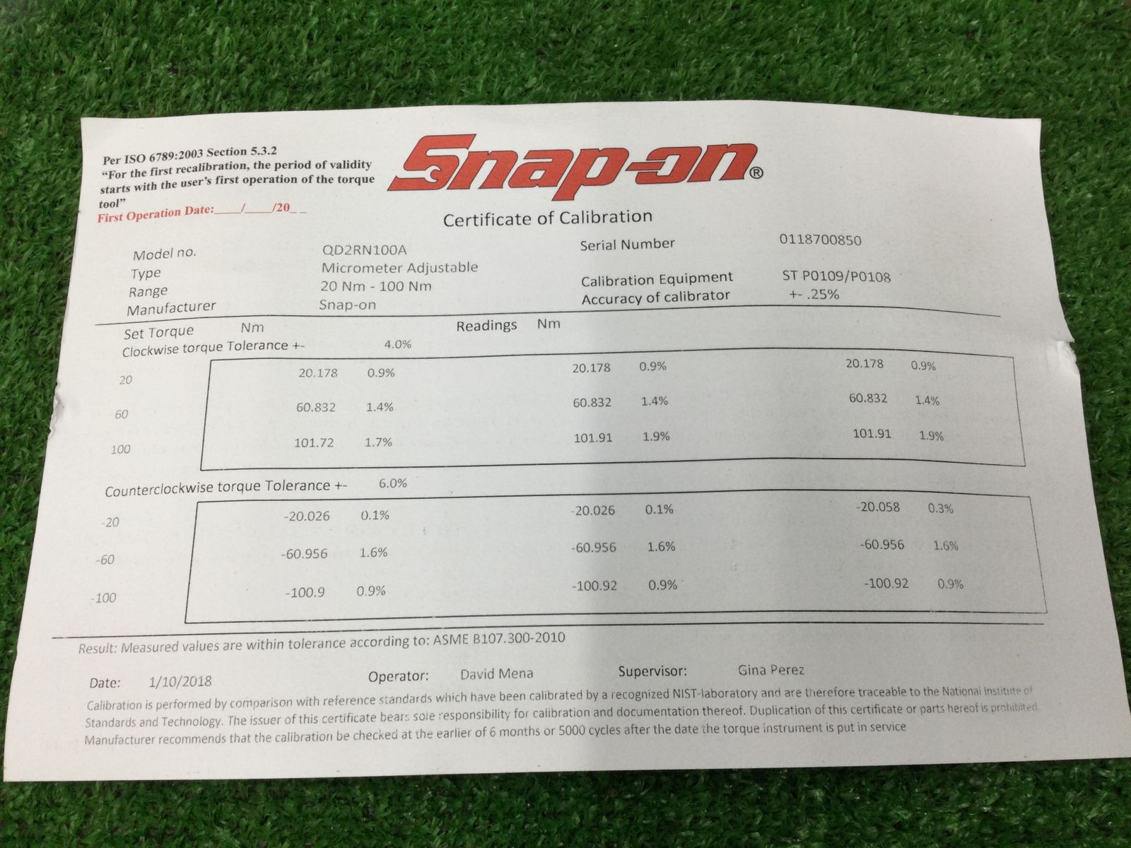 領収書発行可】☆Snap-on/スナップオン 3/8トルクレンチ QD2RN100A[20Nm～100Nm]  [ITYKAHX8X4N8][エコツール岡崎インター店] - メルカリ