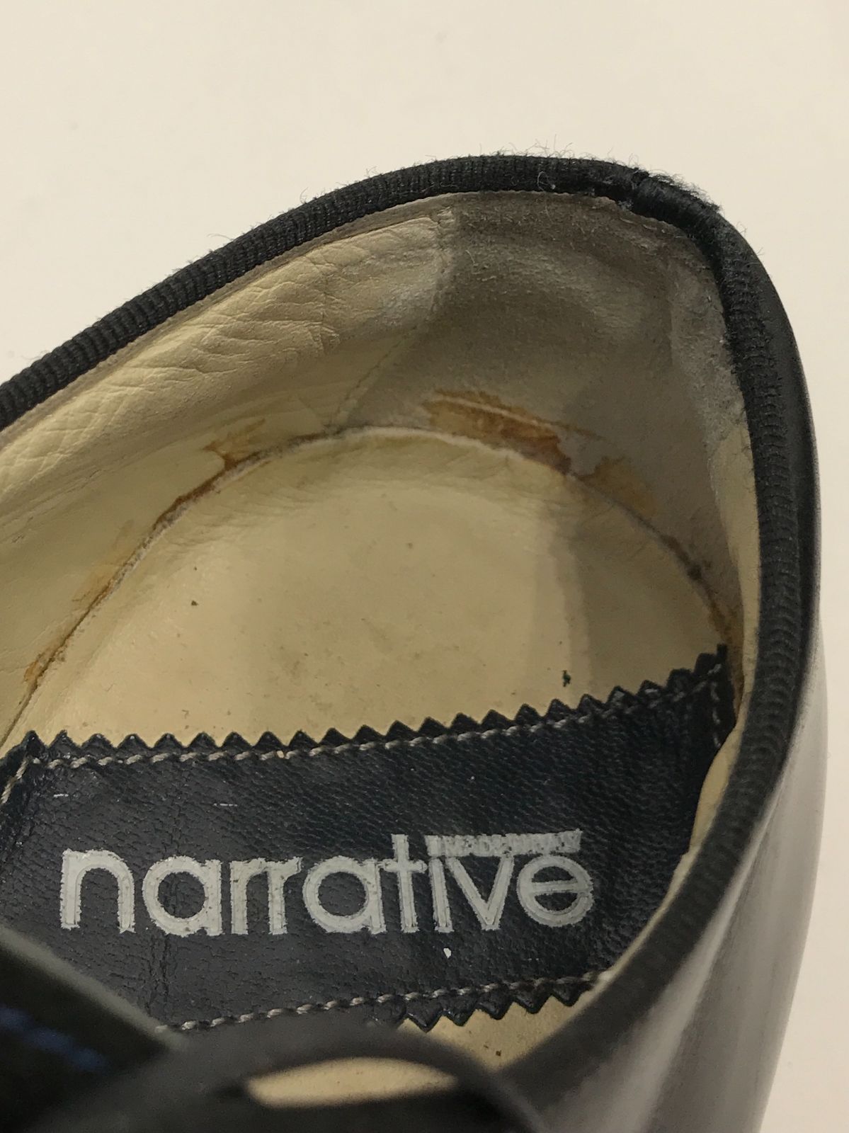 narrative プレーントゥ レザー シューズ ポストマン ブラック 4 narrative プレーントゥ レザー シューズ ポストマン ブラック 4