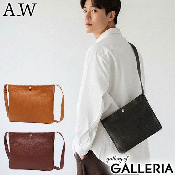 アウ ショルダーバッグ サコッシュ メンズ レディース A_W 斜めがけ 革