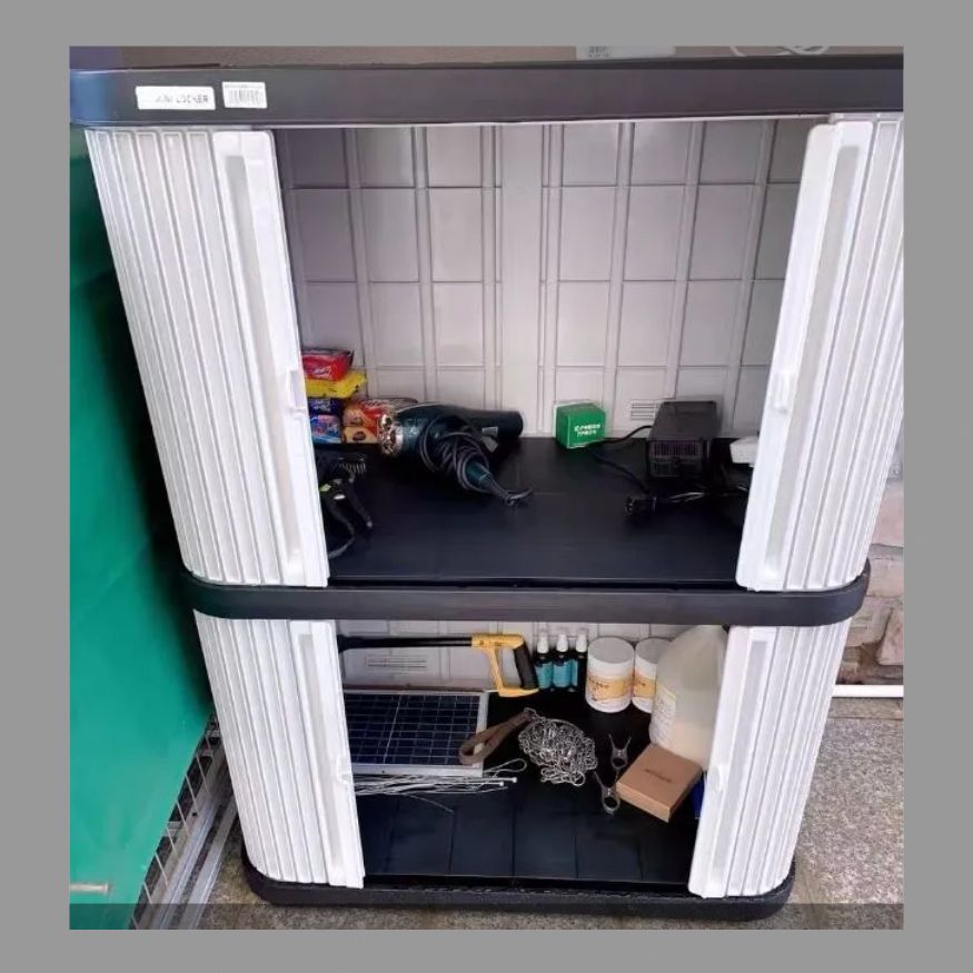 ベランダロッカー屋外ガーデン日除け雨除け工具棚和風屋外庭園収納整理棚