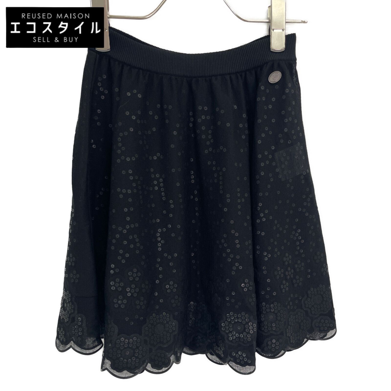 CHANEL シャネル ブラック P56206K07337 スパンコールスカート