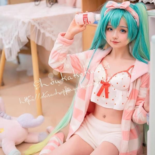 発売 初音ミク はつね みく miku パジャマ 風 コスプレ衣装 ウィッグ コスチューム cosplay 演出服 アニメ ゲ